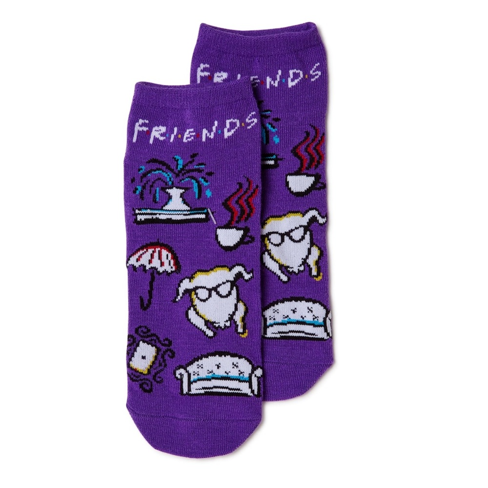 NWT Friends Tv Show purple pair No Show Socks for women